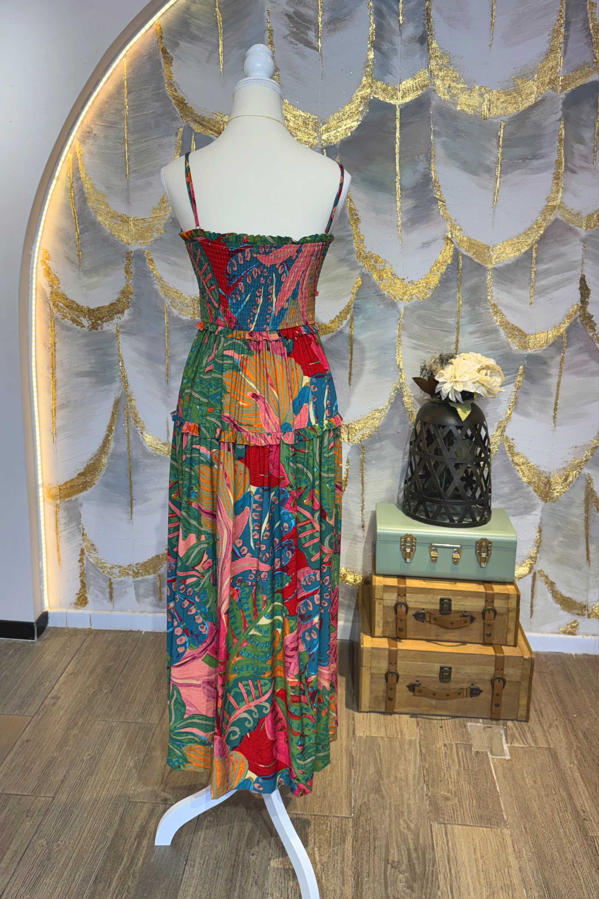 Vestido estampado con tirantes