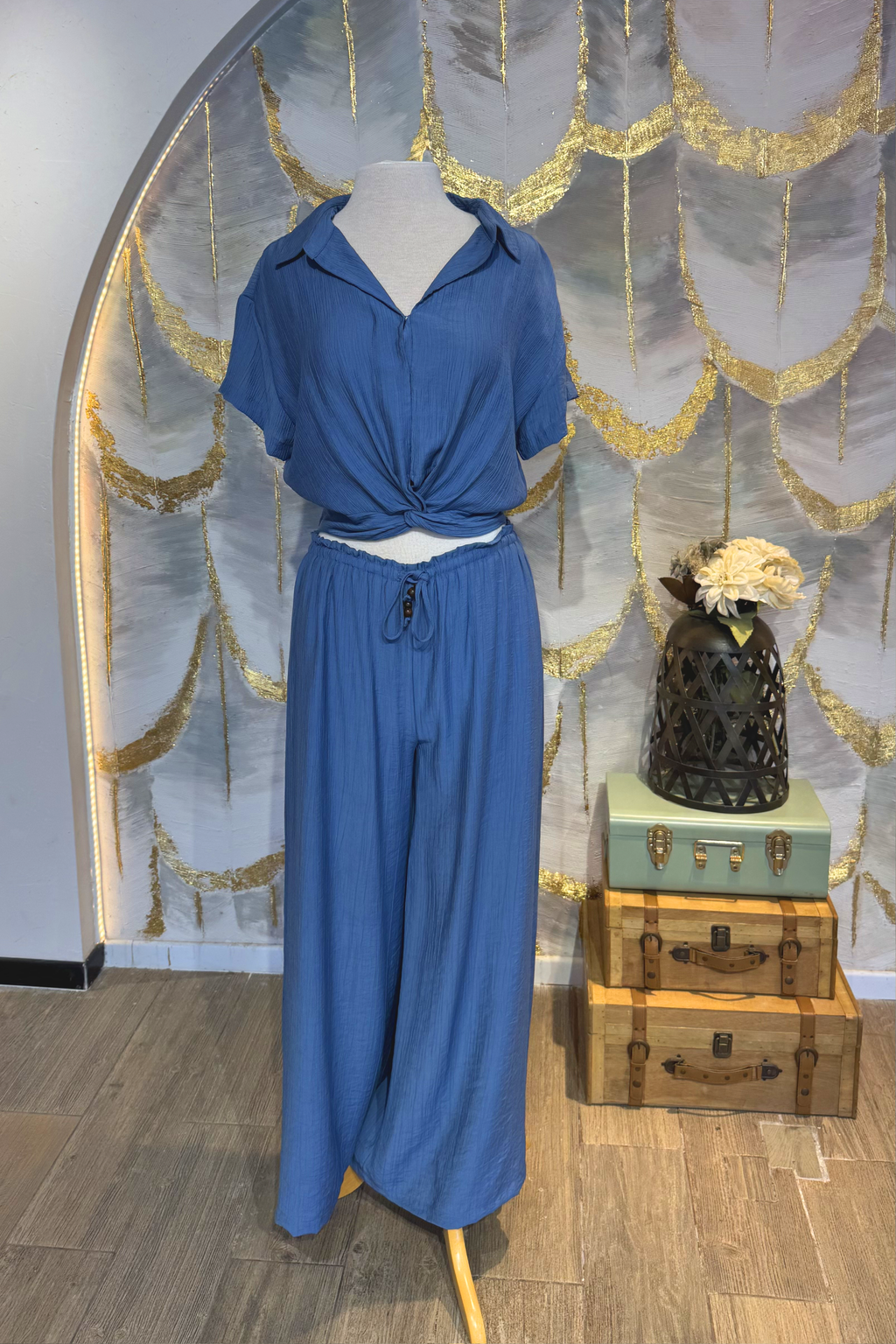 Conjunto Azul con pantalón