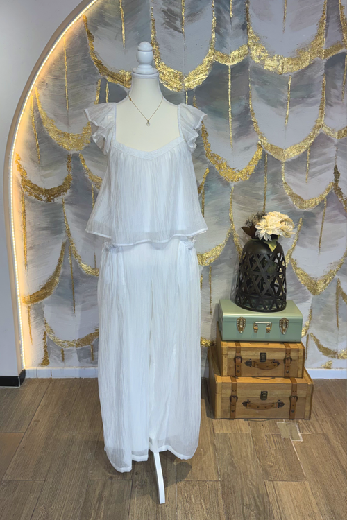 Conjunto Blanco sin mangas