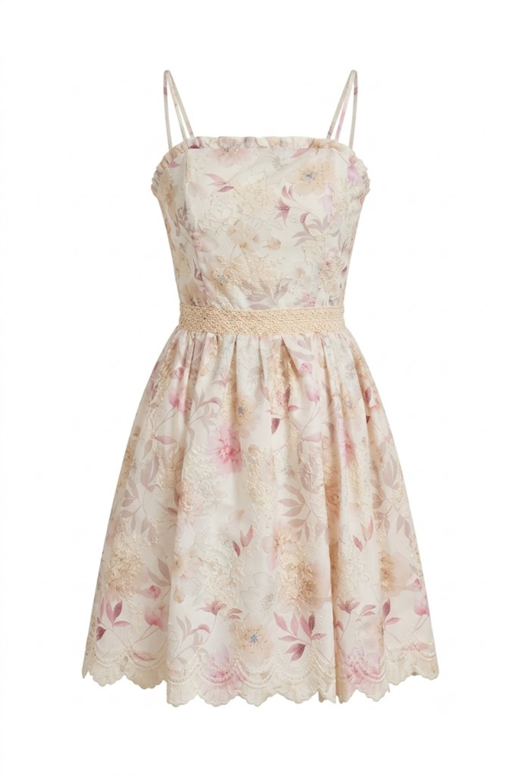 Vestido corto floreado de tirantes