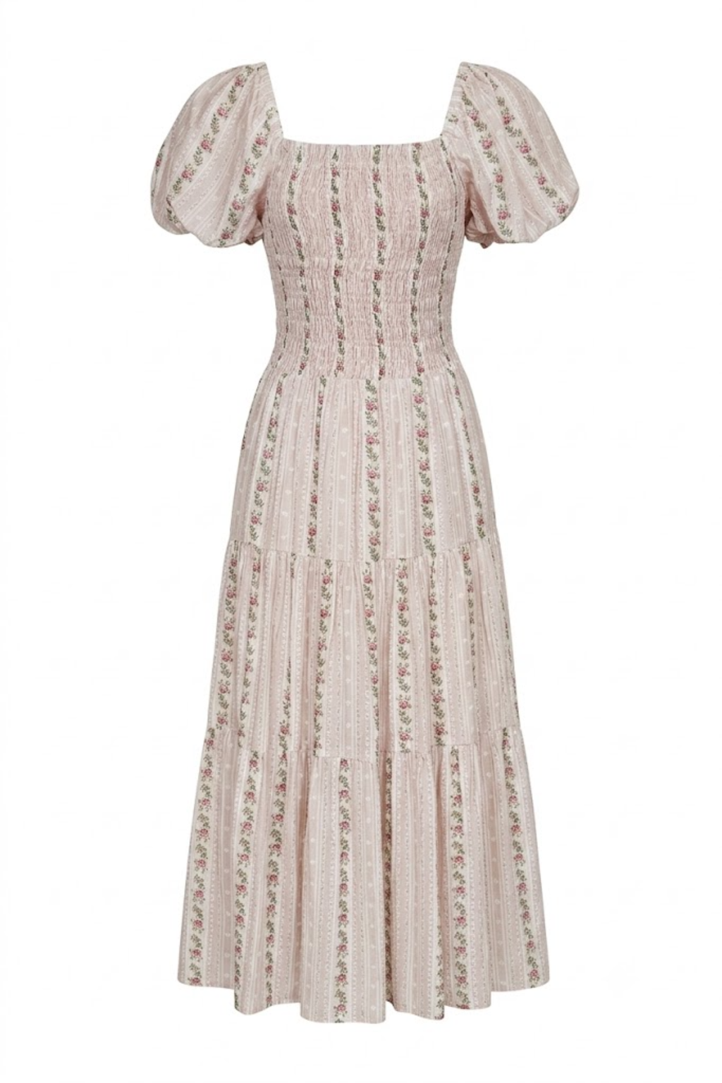 Vestido largo floreado con mangas