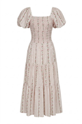 Vestido largo floreado con mangas