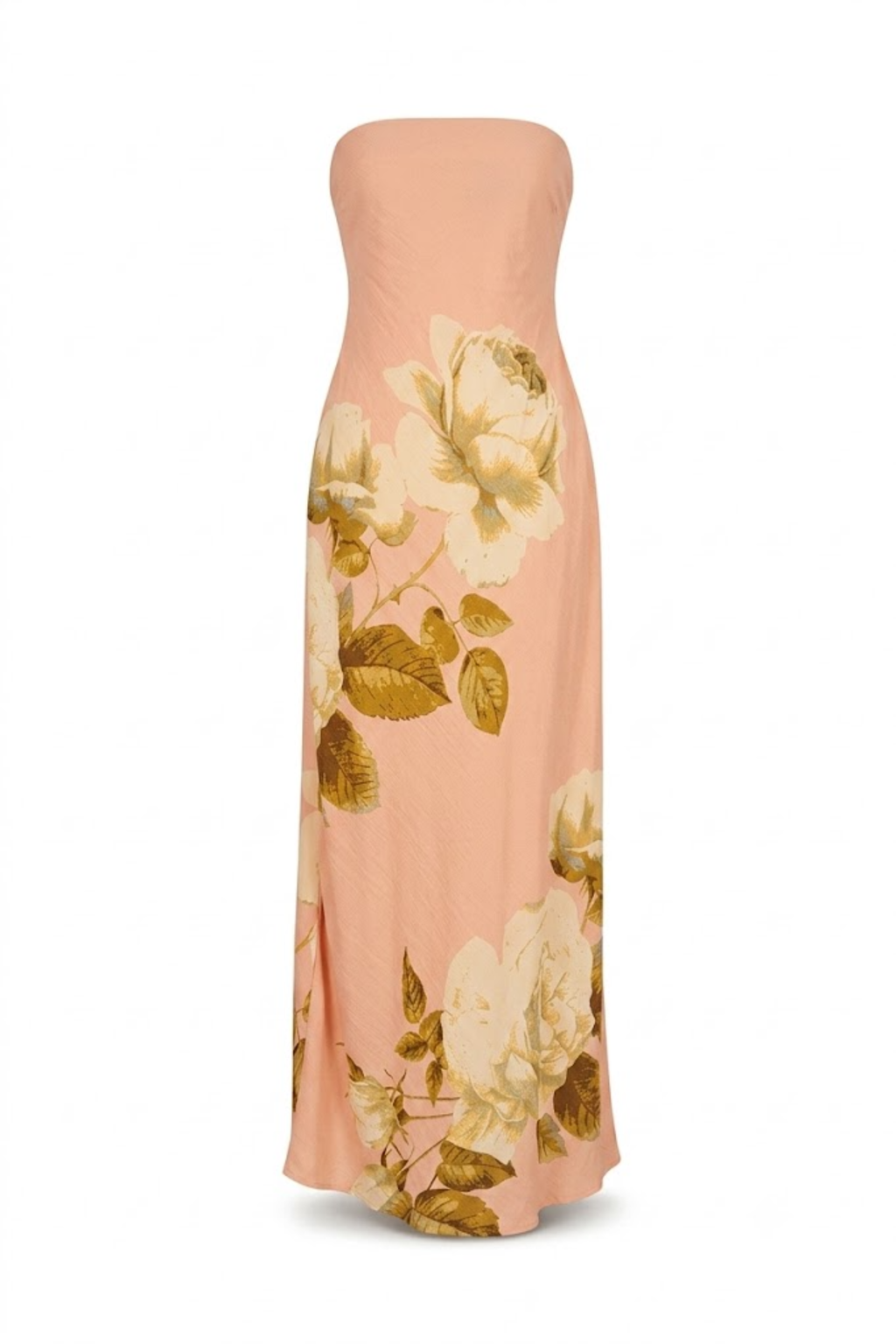 Vestido strapless floreado