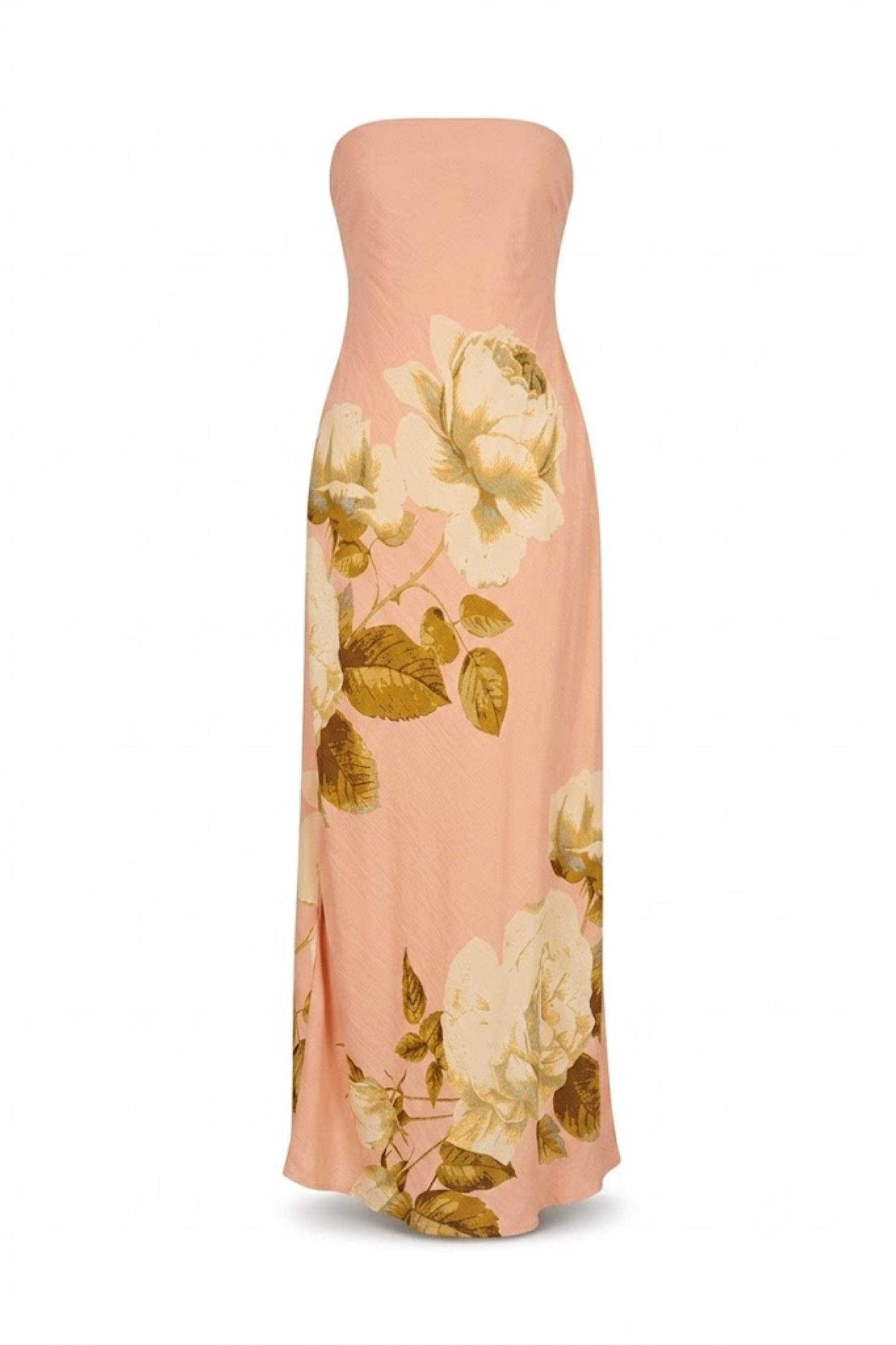 Vestido strapless floreado