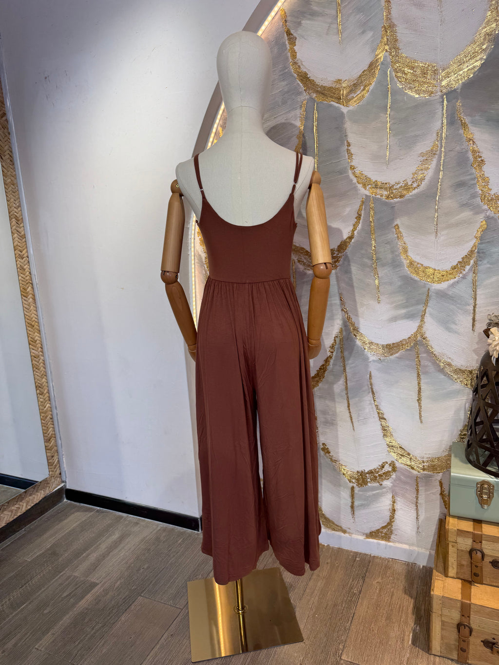 Jumpsuit tirantes café