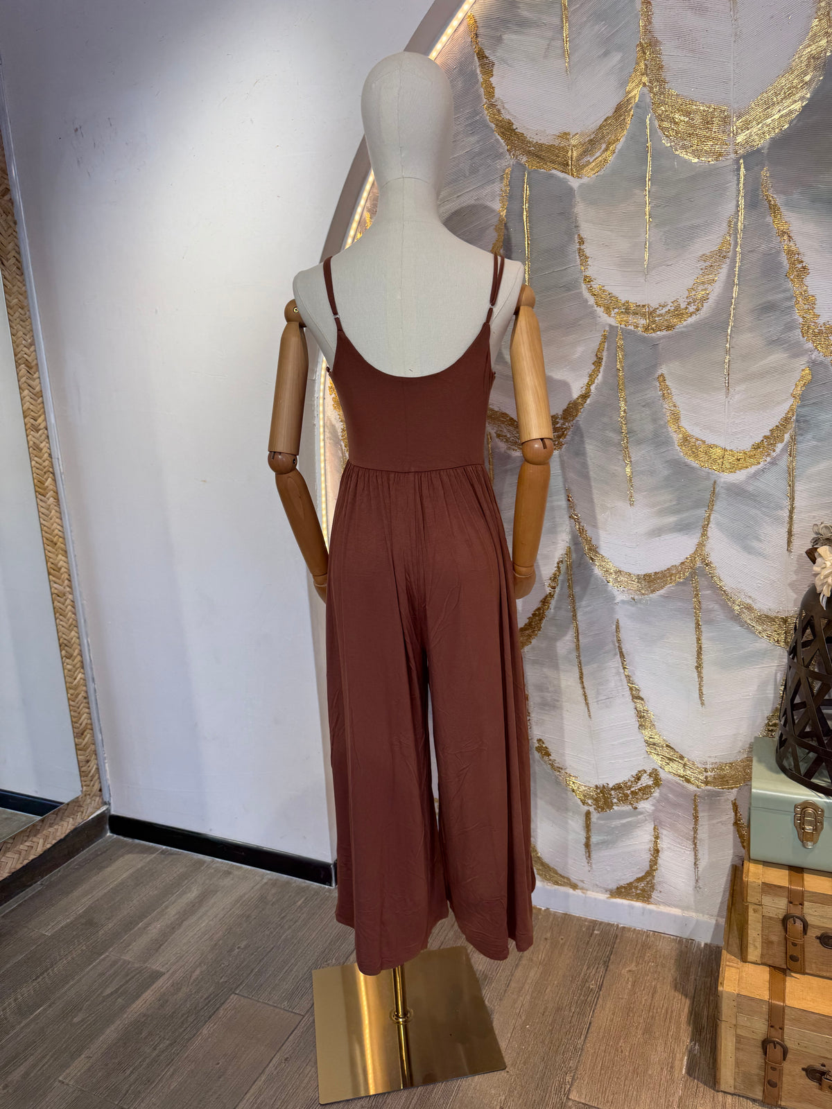 Jumpsuit tirantes café