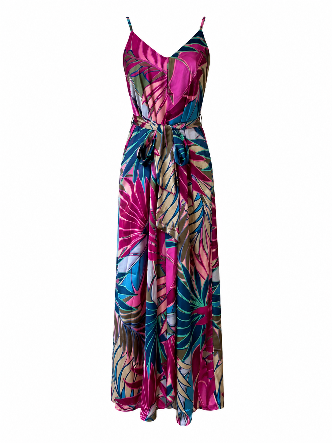 Vestido tirantes satén Rosa