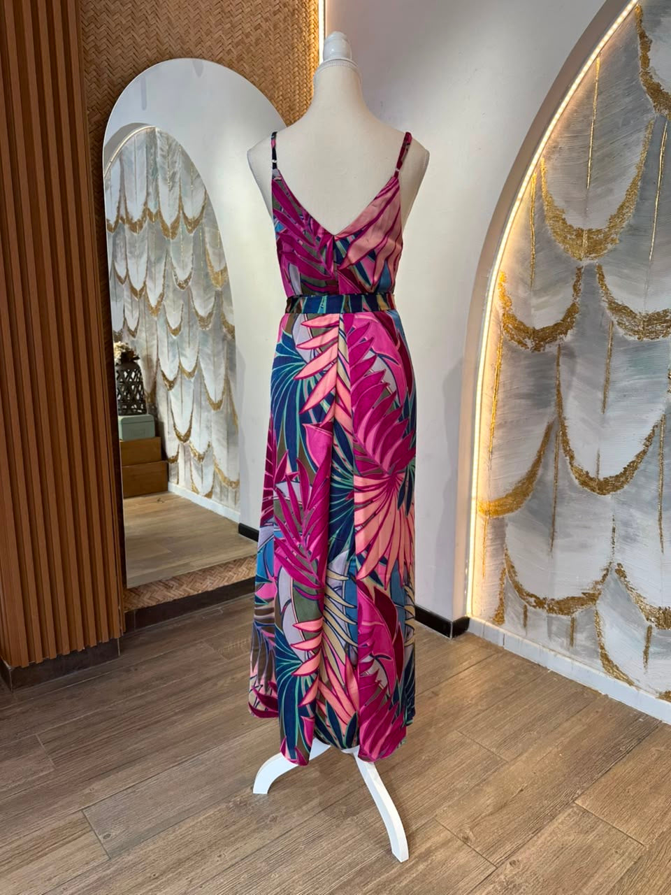 Vestido tirantes satén Rosa