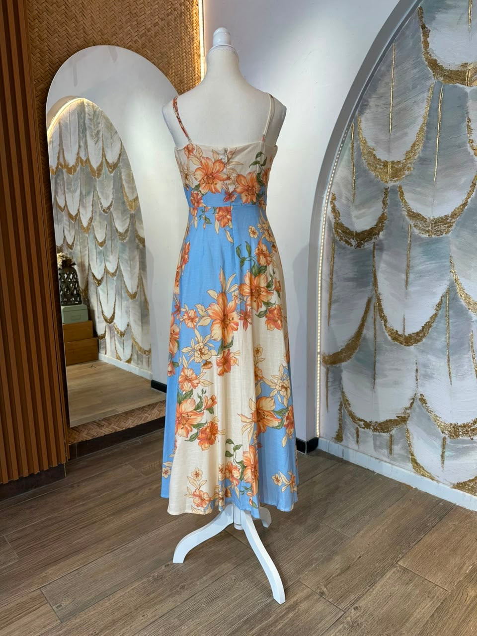 Vestido tirantes floral lino