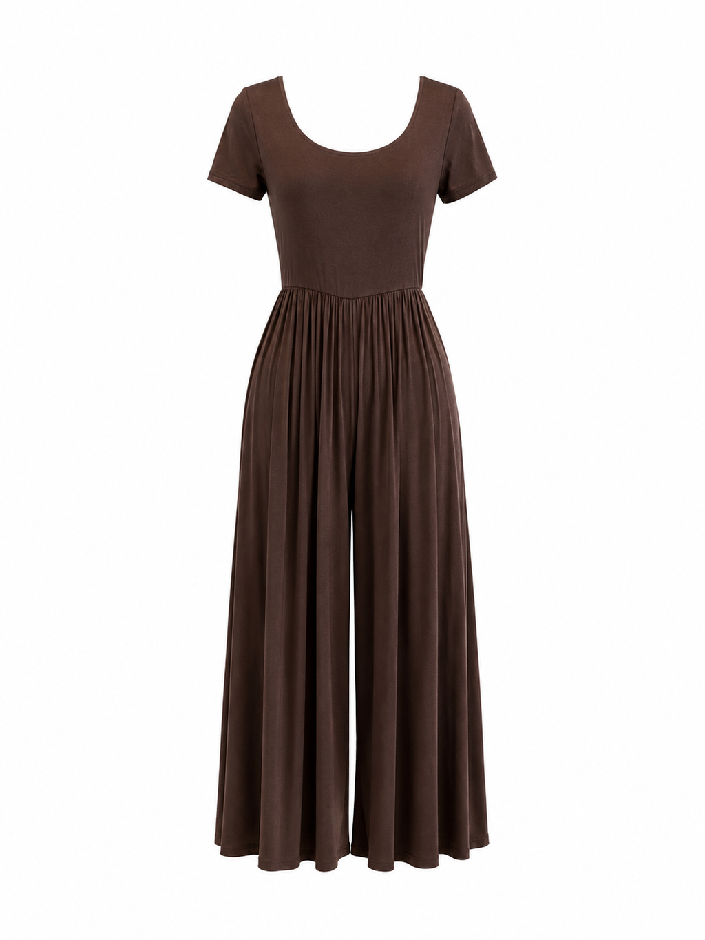 Jumpsuit café algodón