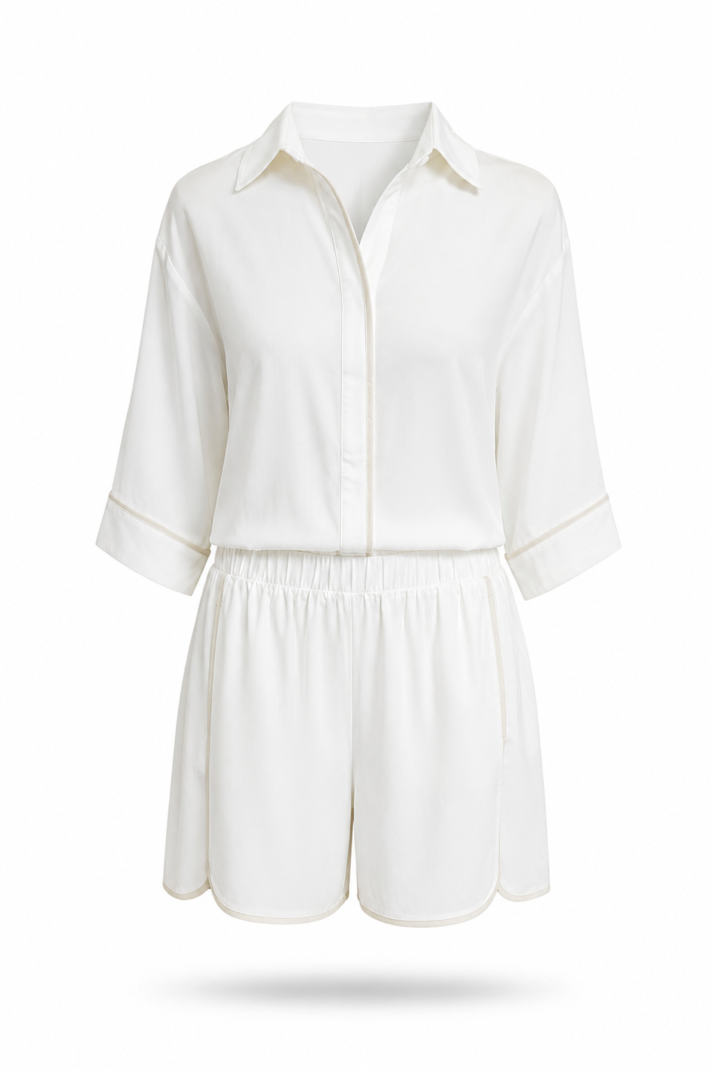 Conjunto camisero ivory rayón