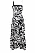 Vestido beige/negro escotes espalda tirantes
