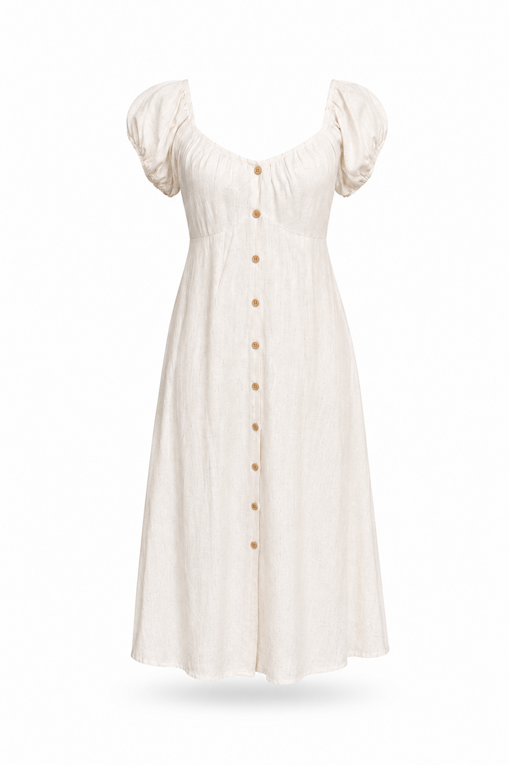 Vestido mangas corto casual nude