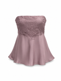 Blusa straple rosa satin