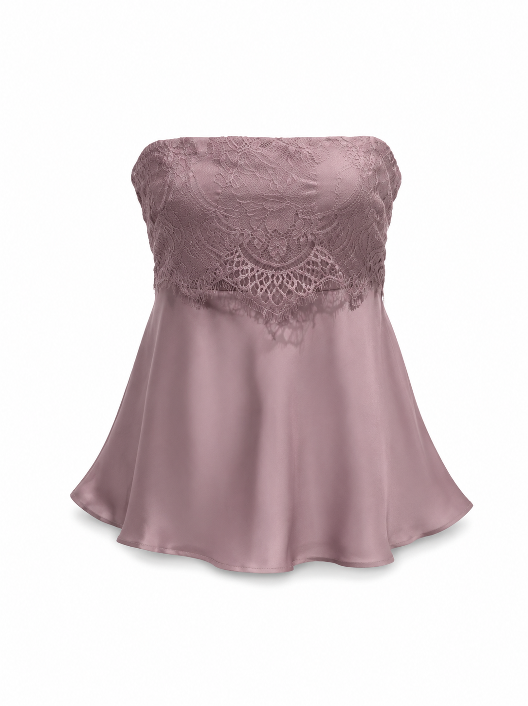 Blusa straple rosa satin