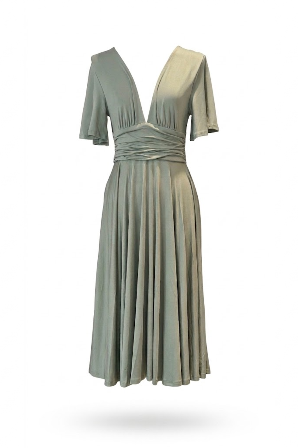 Vestido con mangas verde