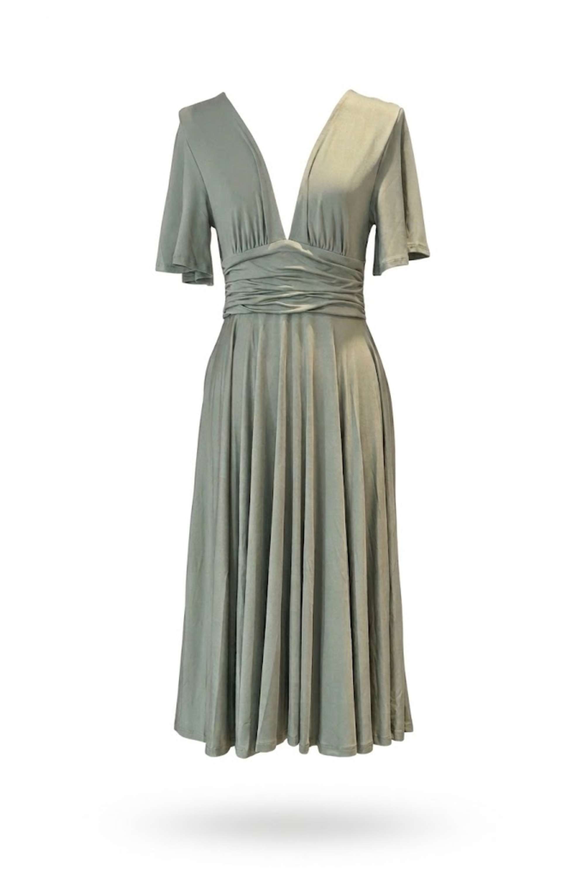 Vestido con mangas verde
