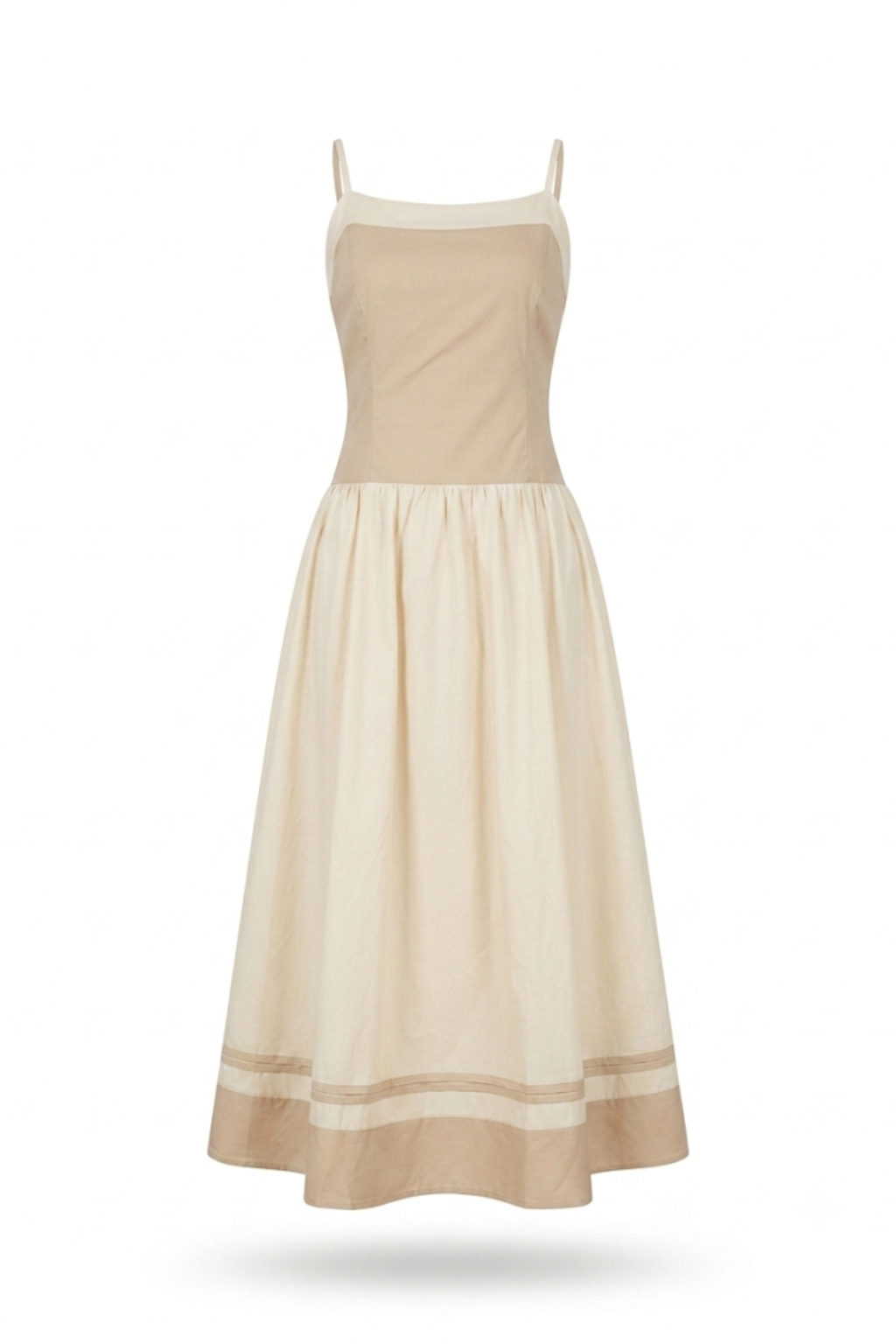 Vestido de tirantes Beige