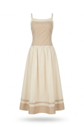 Vestido de tirantes Beige