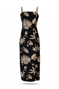 Vestido de tirantes Negro floreado