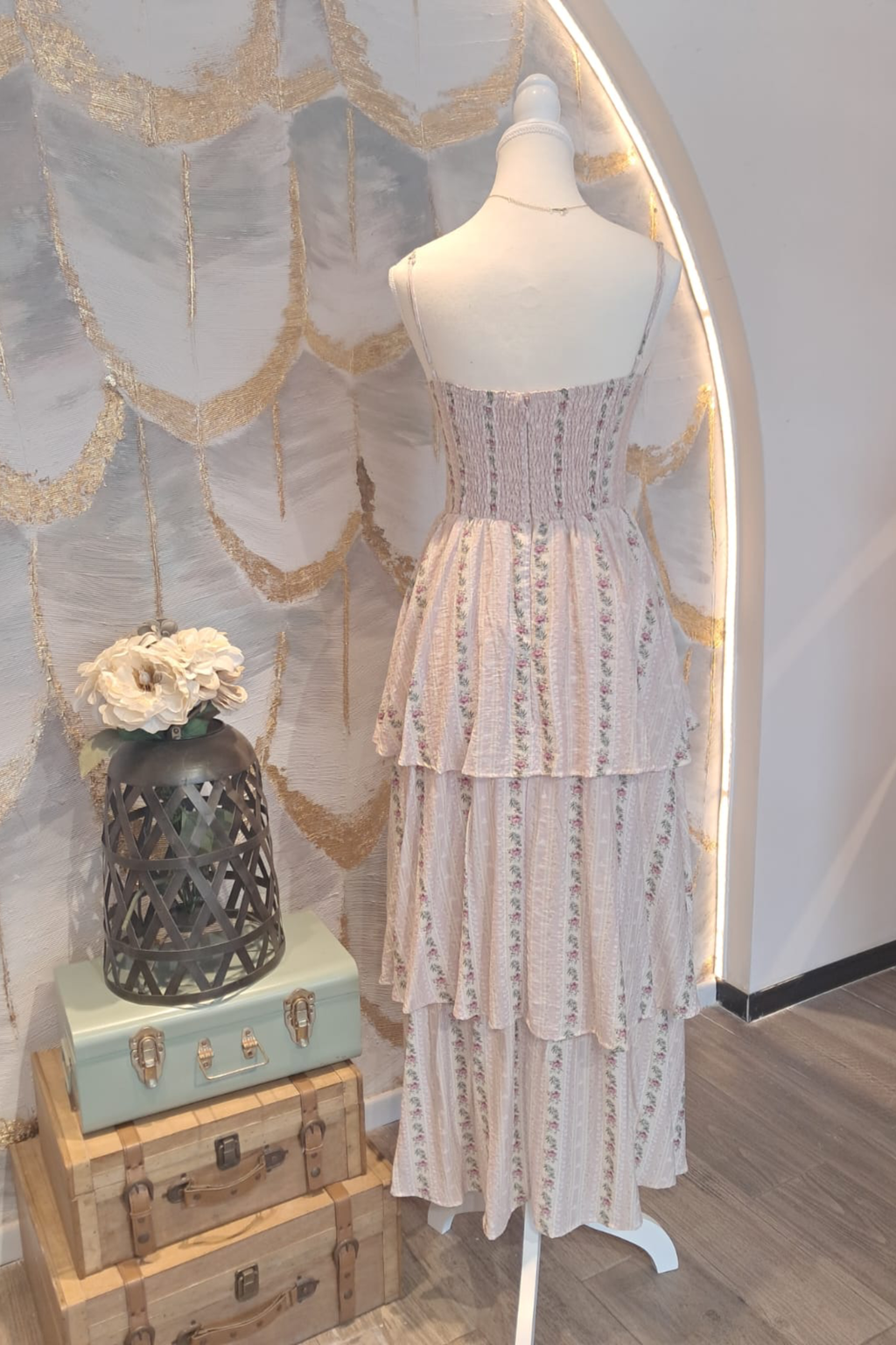 Vestido largo con flores